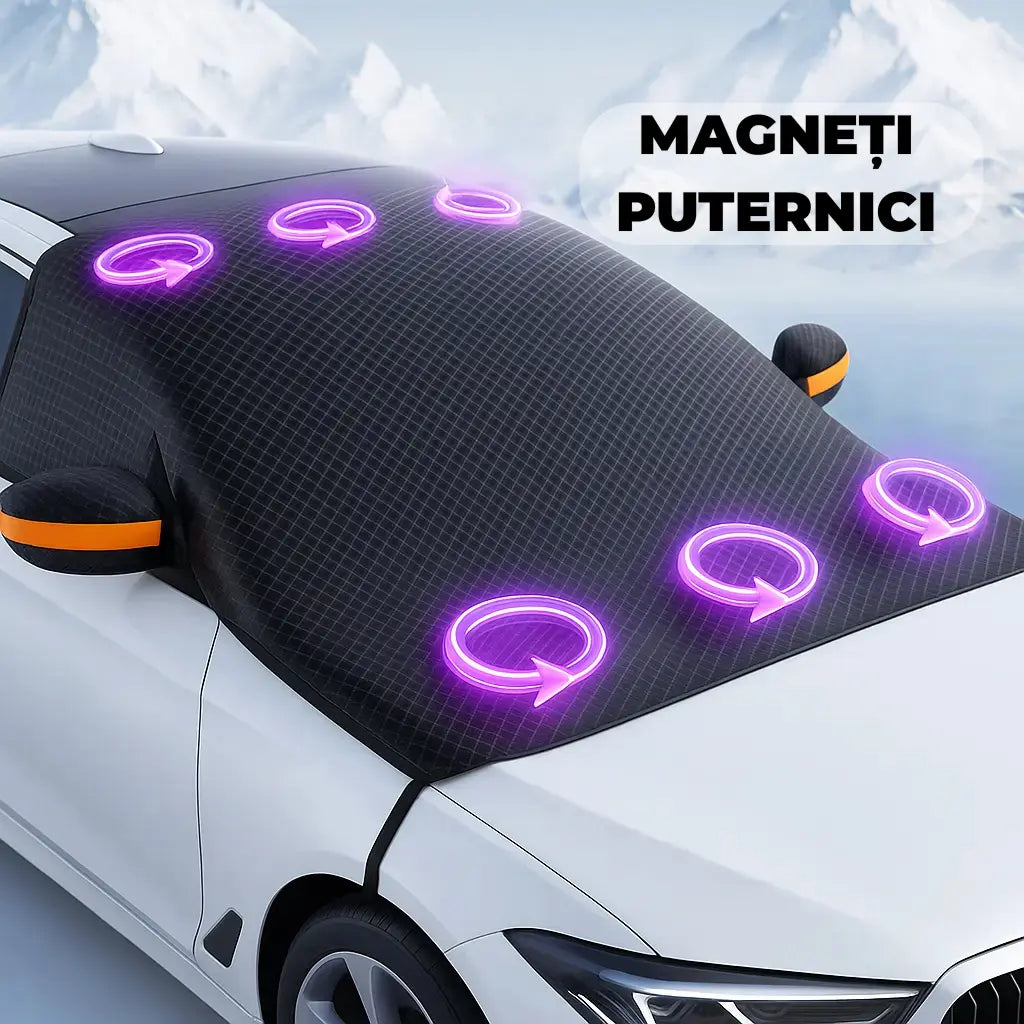 Husă de parbriz împotriva înghețului cu magneți și protecție UV